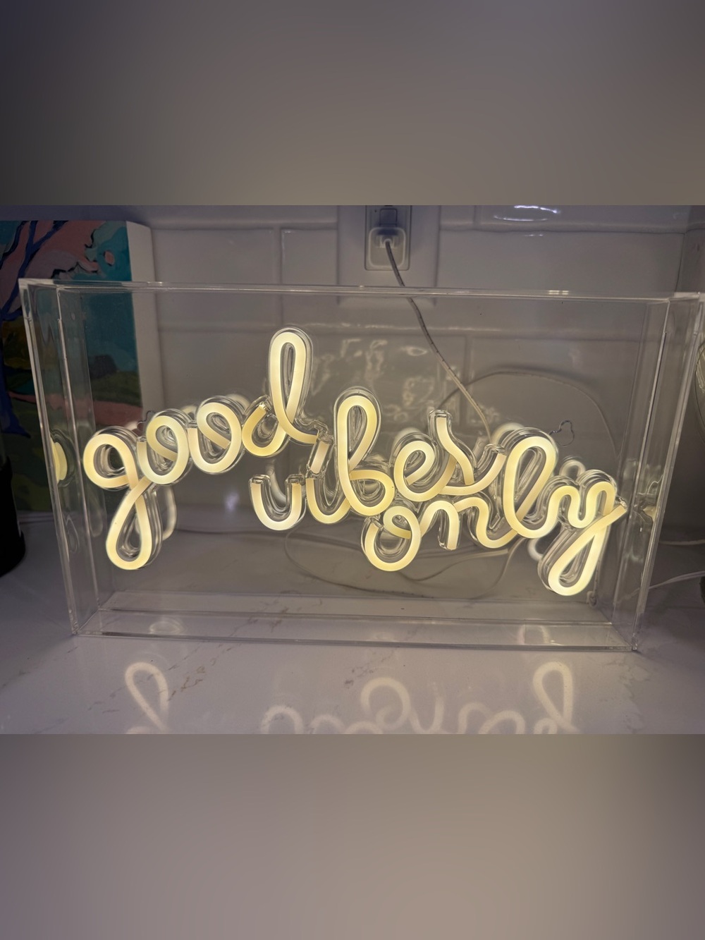 West & Arrow "Good Vibes Only" LED Neon Acrylic Box